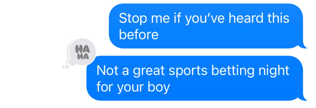 Ahh, yes. An injury to kill a few&nbsp;bets.